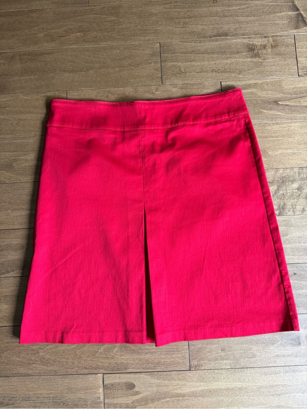 Vibrant Red Mini Skirt with Front Pleat